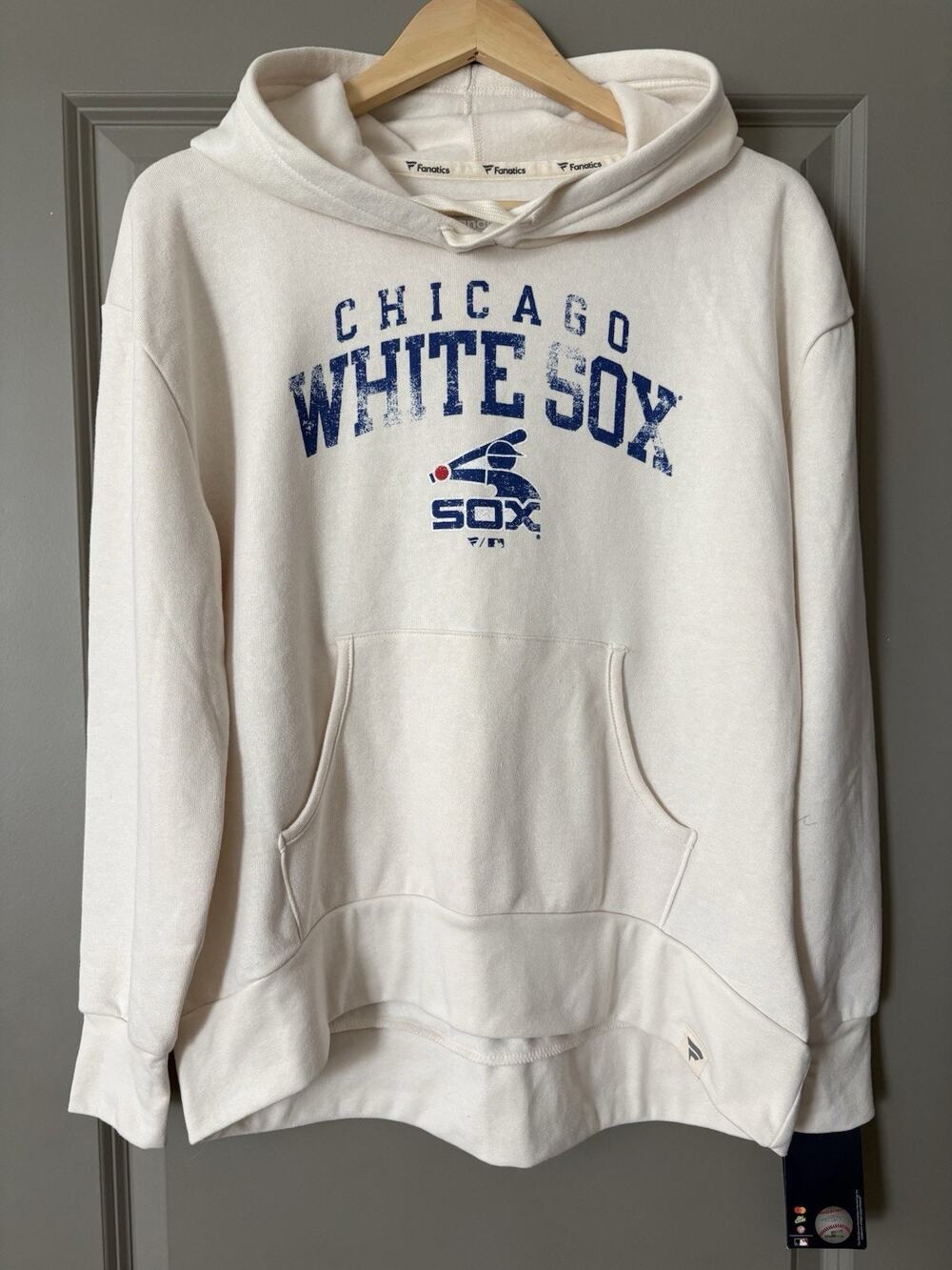 Chicago White Sox Women’s Hoodie Fanatics Cream MLB Logo Pullover Size M NWT
